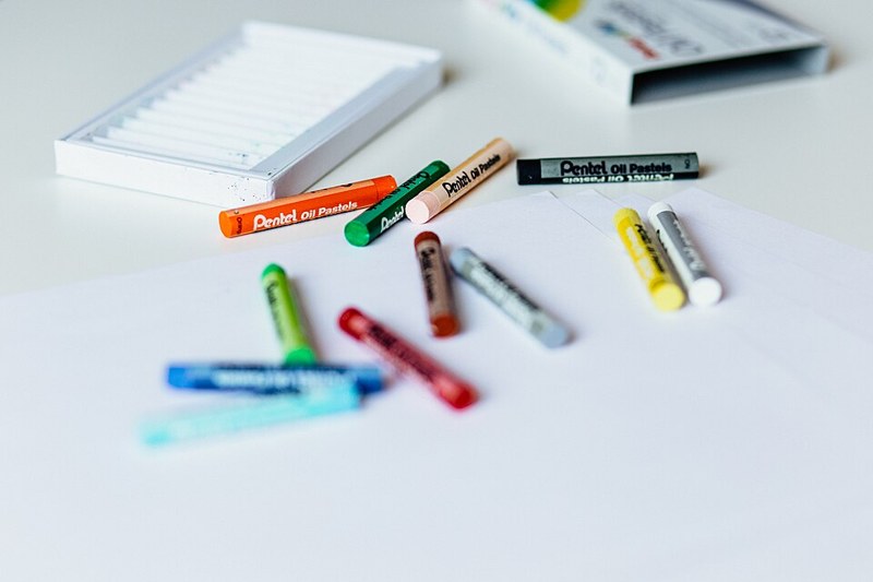 Photograph of oil pastel assortment.