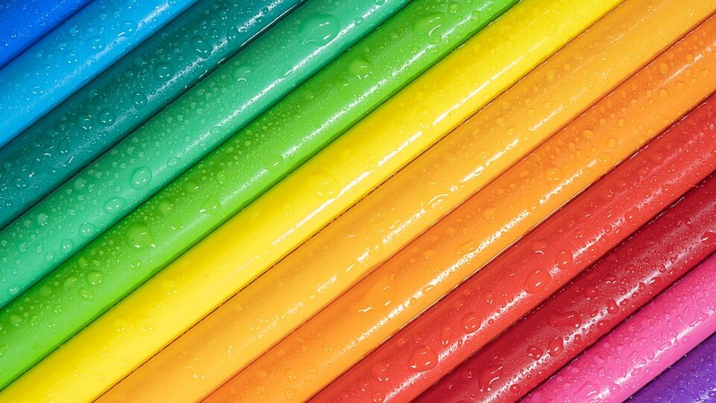Photograph of coloured pencils.