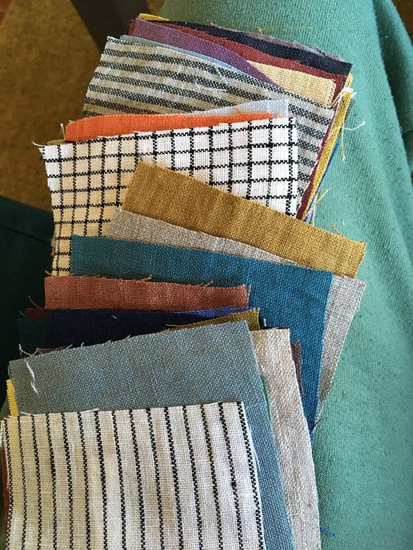 Photograph of fabric swatch bundle.