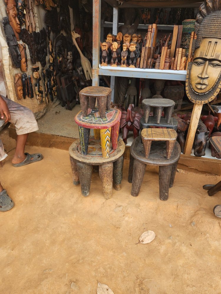 Carved wooden stools