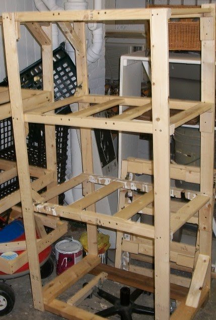 Timber shelving frame